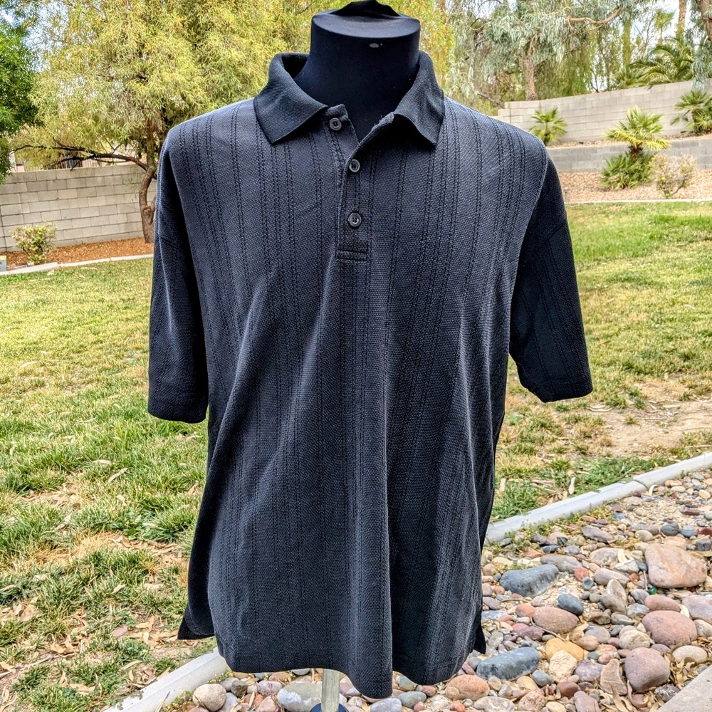 Vintage Bruno Sueded Men’s 1980's Med Retro Short Sleeve Casual Polo Shirt EUC